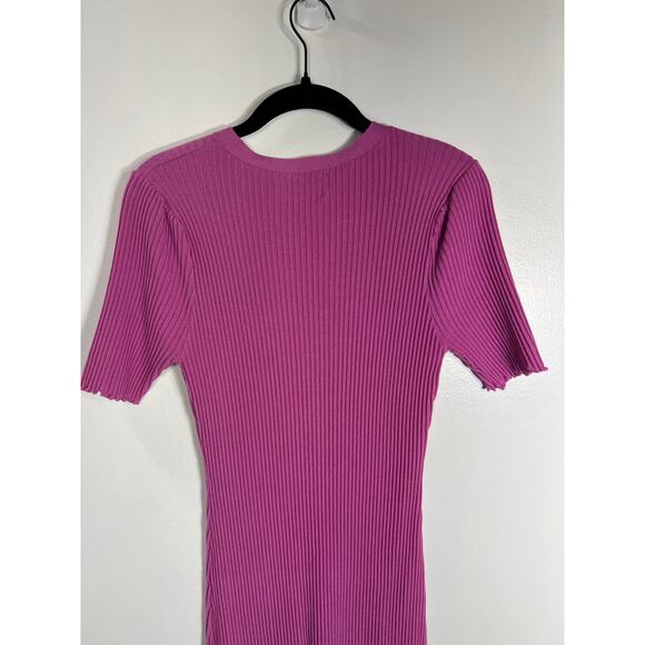 Frnch Paris Lydia Ribbed Dress Purple Pink Women's M - Picture 9 of 14